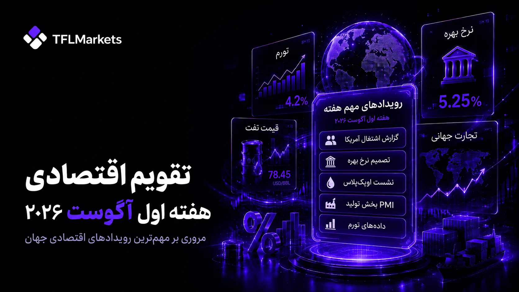 کاور تقویم اقتصادی هفته اول آگوست ۲۰۲۶ با مهم‌ترین رویدادهای بازارهای جهانی